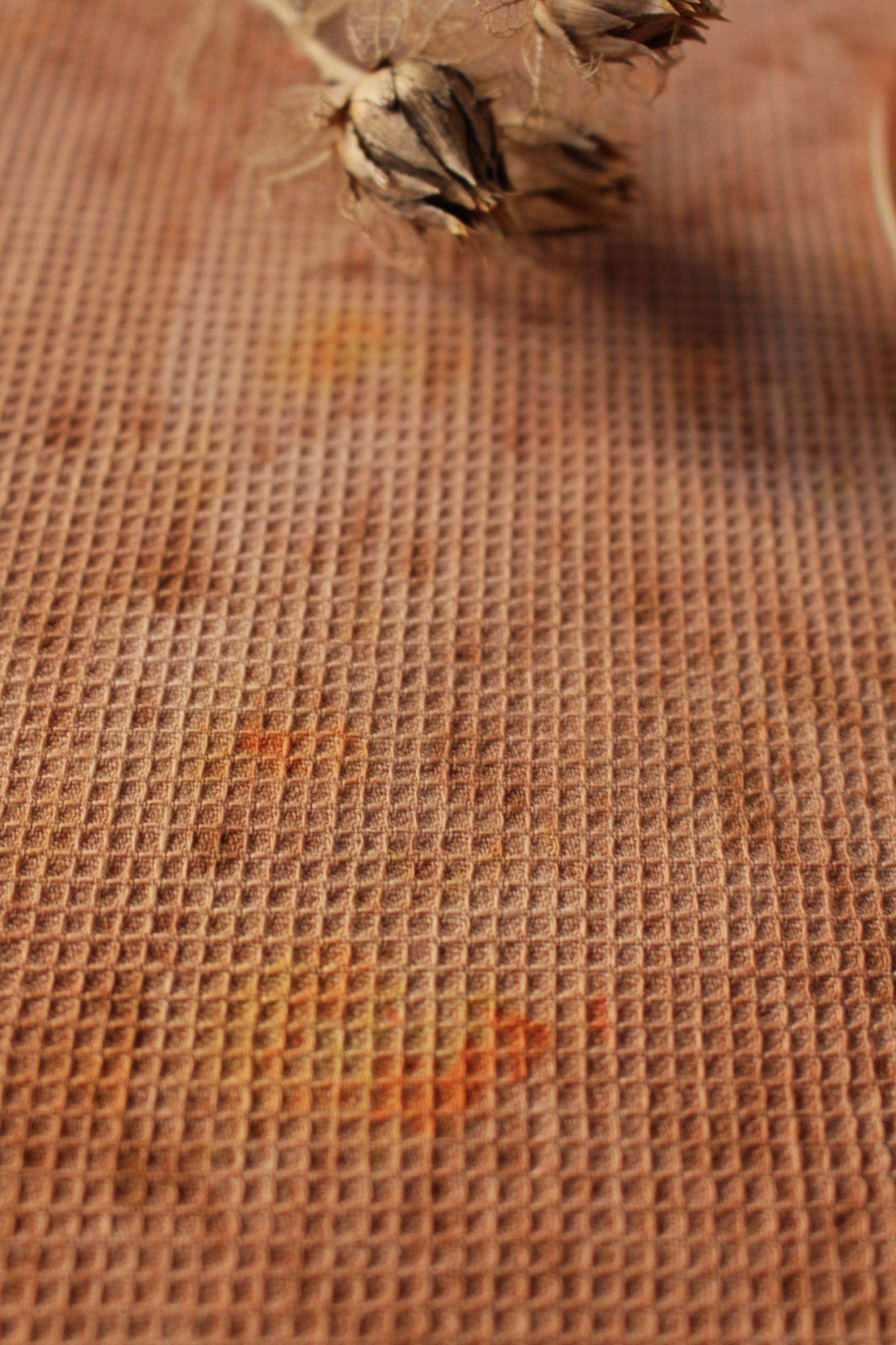 Torchon En Coton Nid D'abeille Surcyclé Kaki
