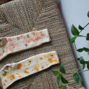 Chaussettes côtelées en laine et impressions végétales – Image 8