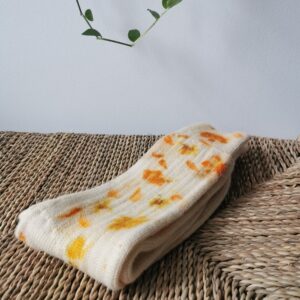 Chaussettes côtelées en laine et impressions végétales – Image 6
