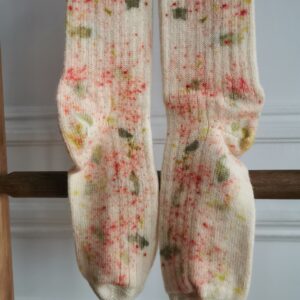 Chaussettes côtelées en laine et impressions végétales – Image 4